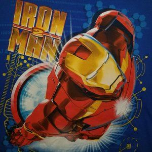 Iron Man 2 Movie Blue Big Graphic T Shirt